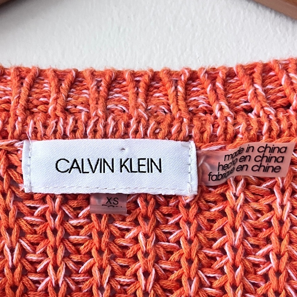 Women’s Calvin Klein Marled Pink Ombre Knit Pullover Cabincore Sweater Size XS - Picture 9 of 11
